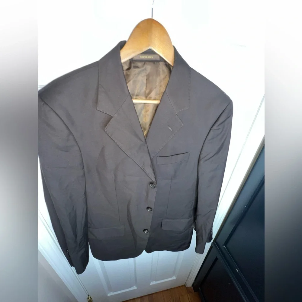 Cracka. Jack CJ Men’s 48 Super 120’s Coffee Brown Rayon Sport Coat Blazer Jacket
